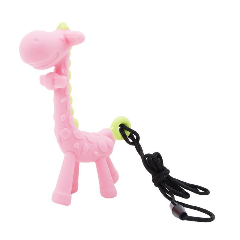 Jouet de dentition unique en silicone en forme de girafe de dessin animé pour bébé, nouveau jouet à suspendre pour l'éveil de bébé