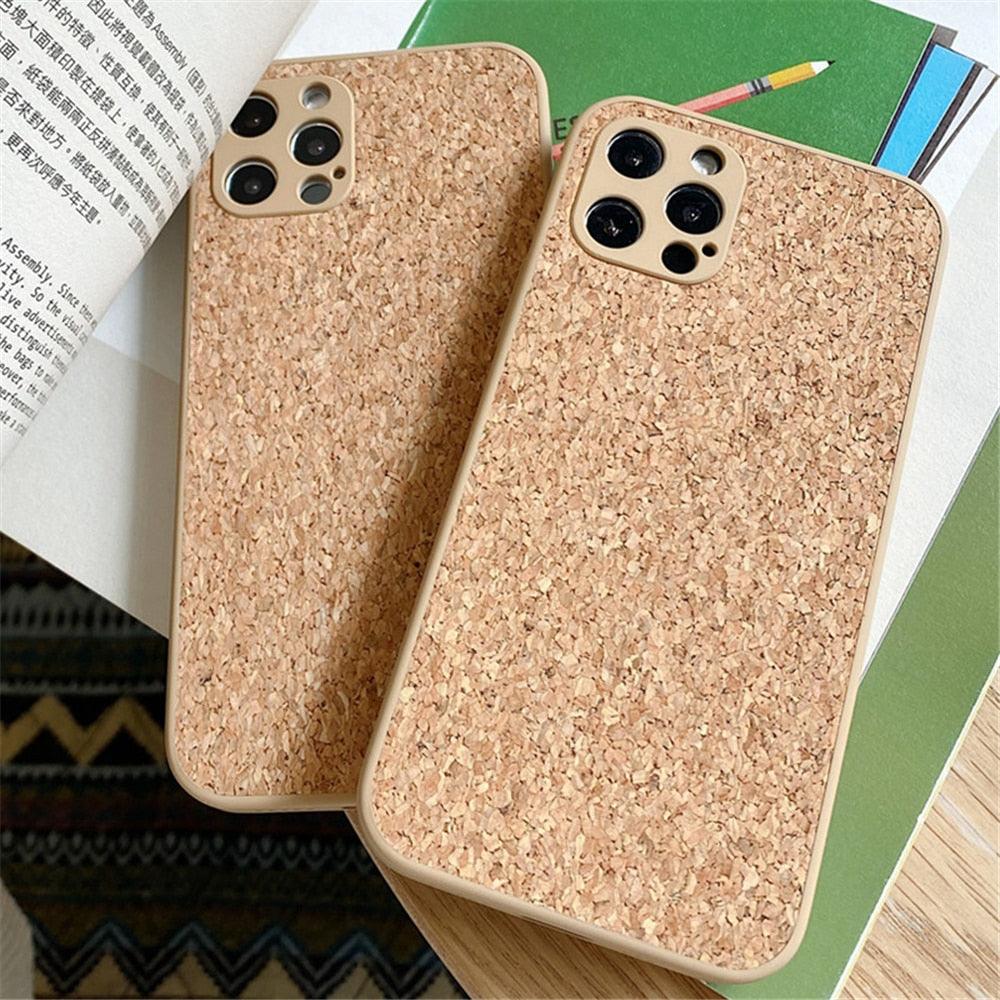 Coque de téléphone en sciure de bois compressée pour iPhone 14 13 Pro Max 12 11 X XR XS 6 7 8 Plus, solide, antichoc, respirante, ultra-mince, couvercle intégral, anti-poussière, anti-empreintes digitales, résistante aux rayures