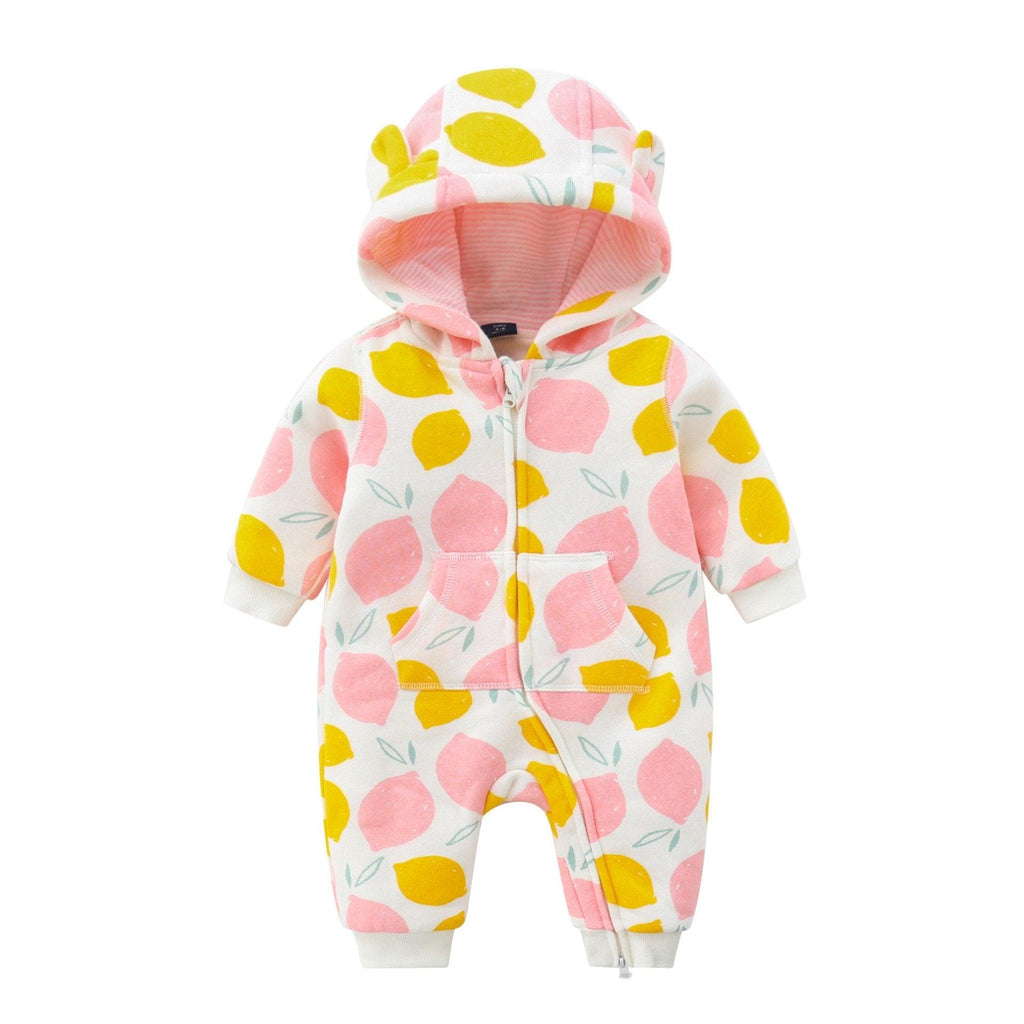 Grenouillères à manches longues et à capuche zippée pour bébé, combinaisons et barboteuses pour garçons et filles pour la saison automne-hiver