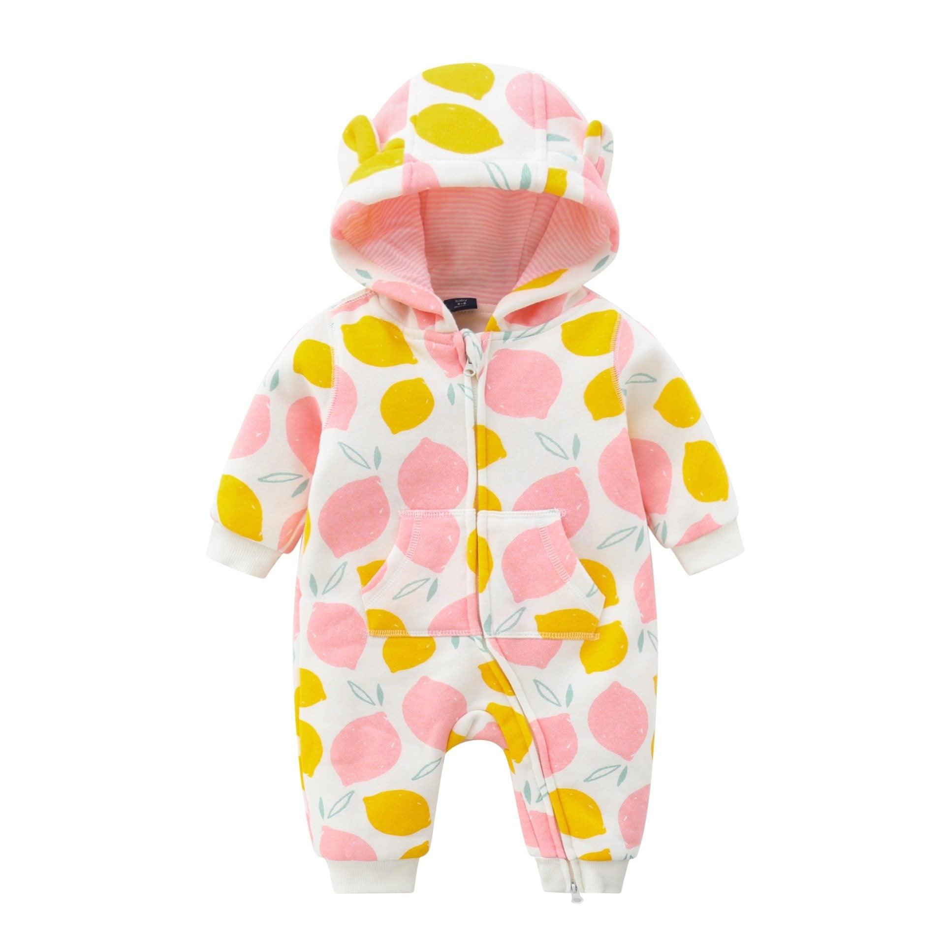 Grenouillères à manches longues et à capuche zippée pour bébé, combinaisons et barboteuses pour garçons et filles pour la saison automne-hiver