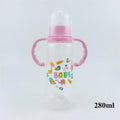 Biberon unisexe pour bébé 150/280 ml à col large en silicone souple avec paille pour nouveau-né avec poignée