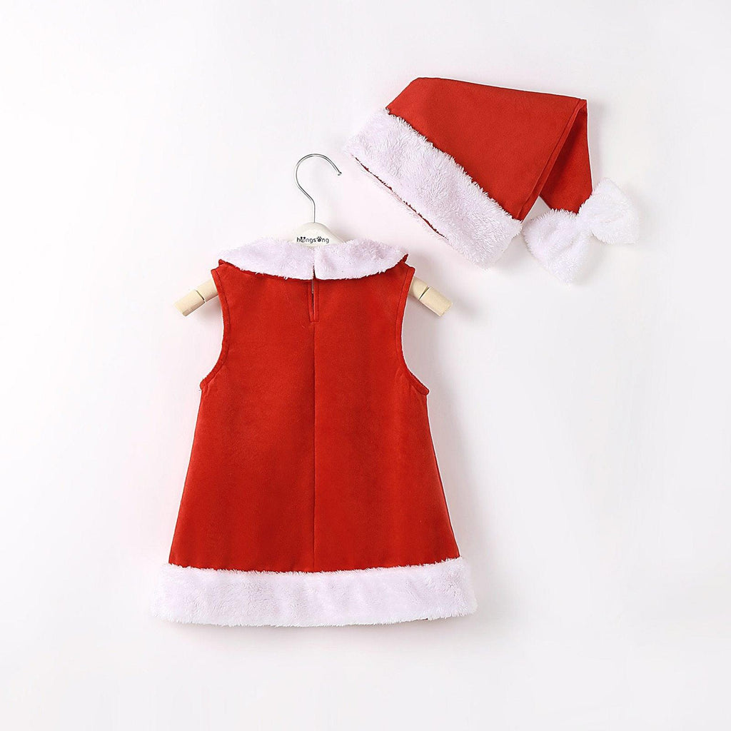 Tenues de robe de princesse de Noël et de chapeau à nœud pour nouveau-né – Cadeau parfait pour petite fille