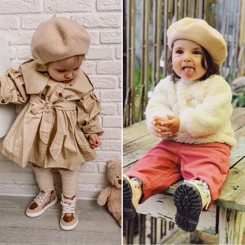 Béret Enfant Fille Chapeau d'Art Moderne Béret Bonbon Casquettes pour Enfants Casquettes Élégantes