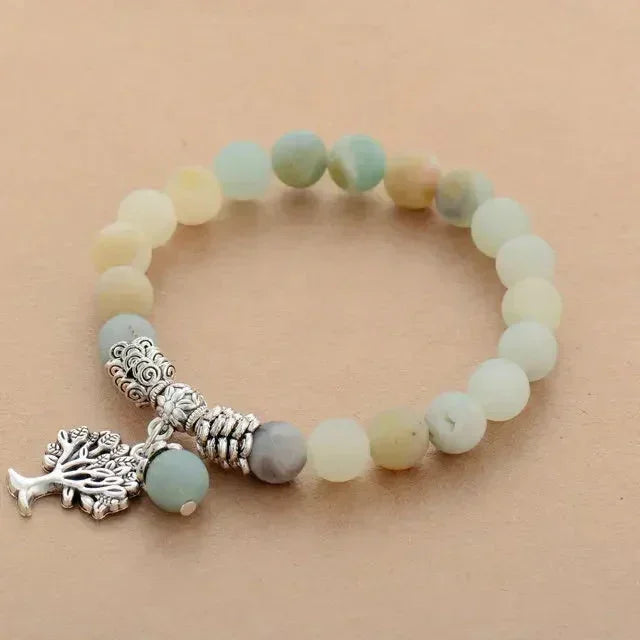 Bracelet à breloques Arbre de Vie en amazonite
