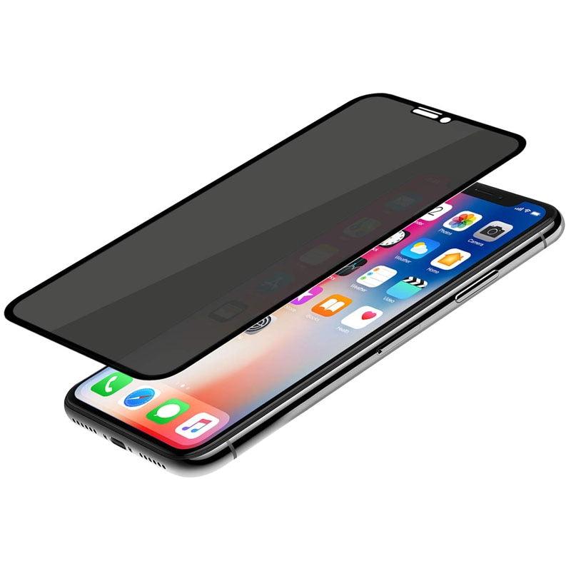 3 protections d'écran en verre trempé anti-espion pleine couverture bord noir pour iPhone 14 13 12 11 Pro MAX X XS Max XR 7 8 Plus Verre trempé colle complète bord à bord anti-rayures pour iPhone