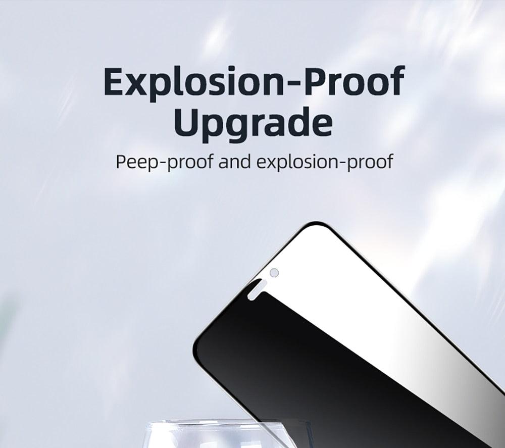 3 Pièces Meilleur Verre Trempé Confidentialité 9H pour iPhone 11 12 13 14 Pro Mini XS MAX X XR 6S 7 8 Plus SE Film de Protection Écran Anti-Espion Anti-Peeping en Verre Trempé pour iPhone