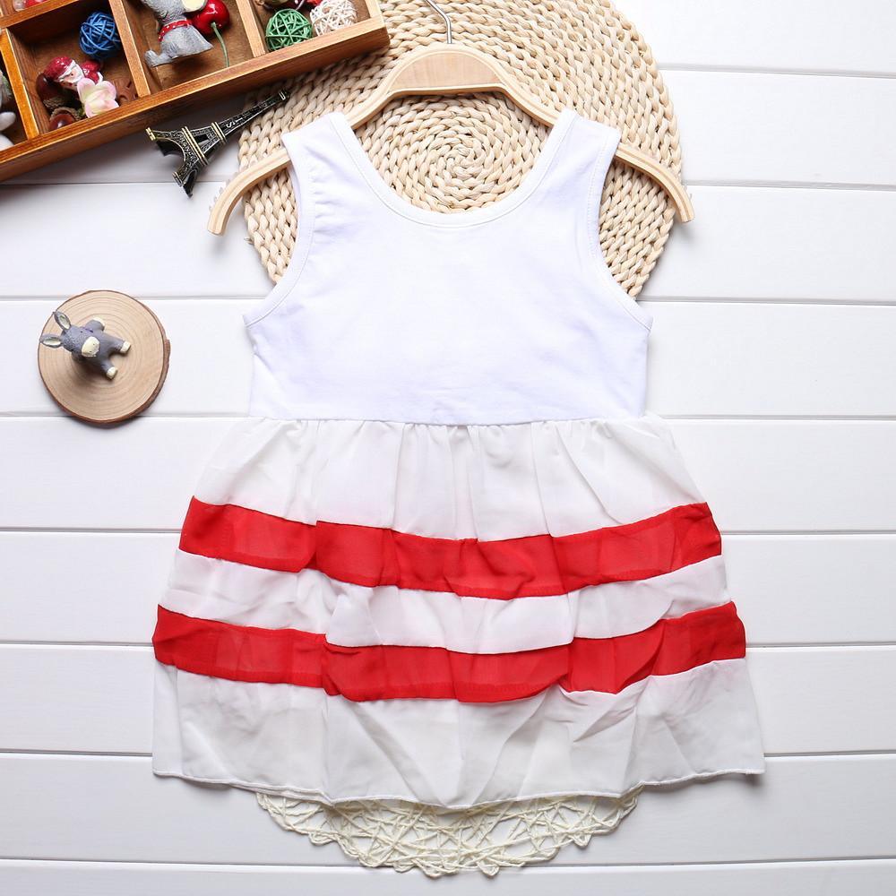 Robes sans manches en mousseline de soie à rayures violettes et col rond, de luxe, pour bébés filles, avec un grand nœud
