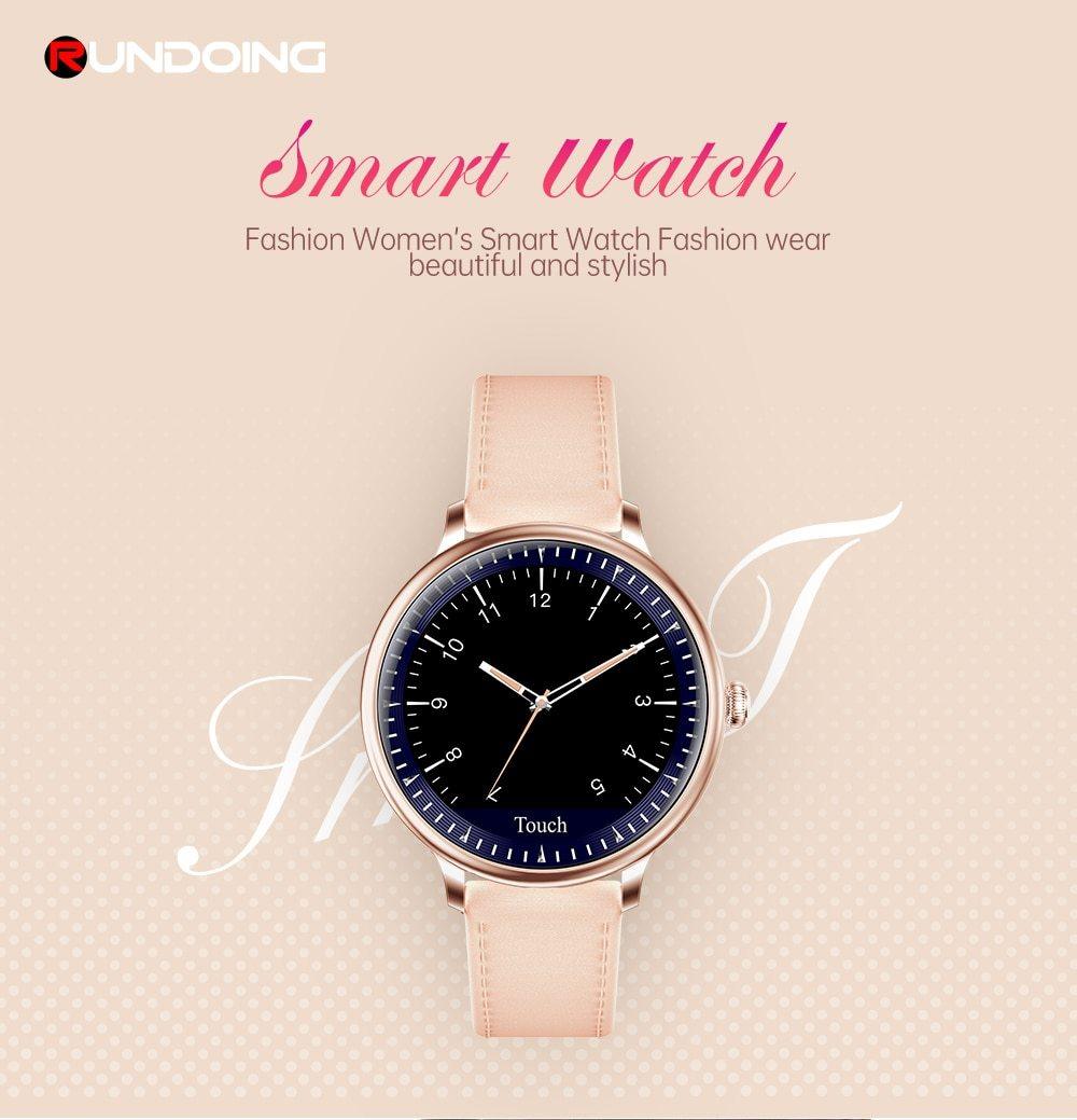 Montre connectée de luxe moderne et élégante pour femmes avec écran rond, compatible avec les systèmes Android et iOS, avec moniteur de fréquence cardiaque, pour filles, femmes et dames