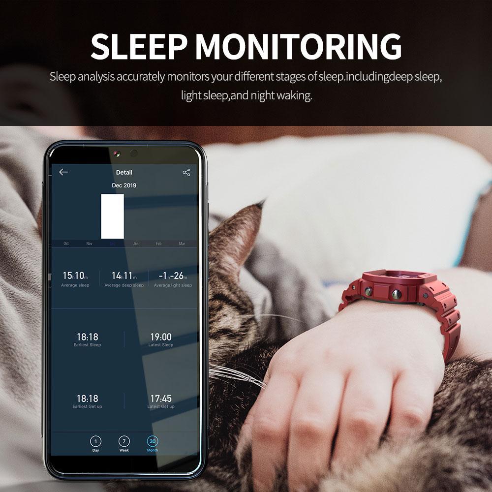 Montre connectée militaire Ocean Army pour hommes et femmes, pour le fitness et le sport, avec suivi de la pression artérielle, notifications de messages, moniteur de fréquence cardiaque et horloge, pour Android