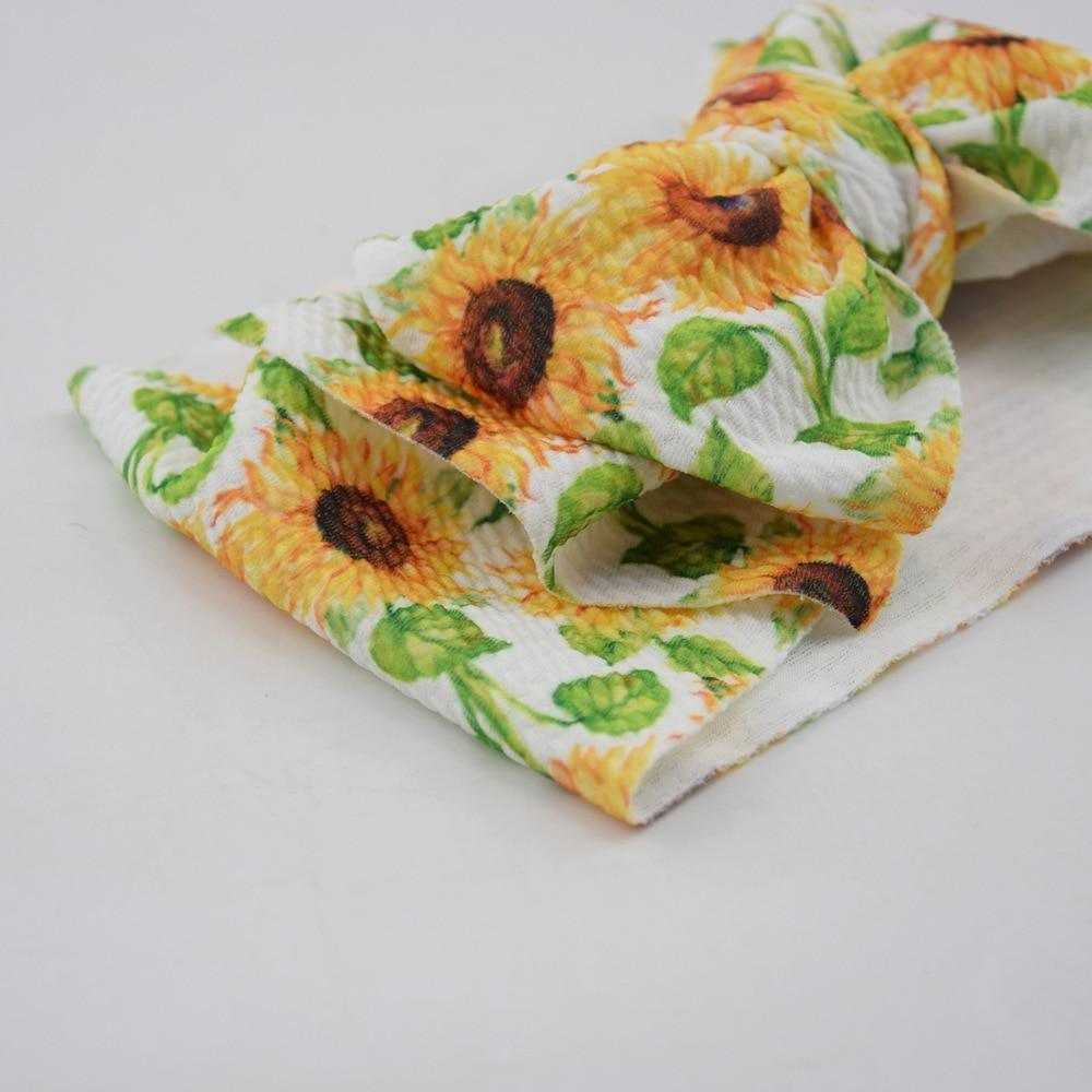 Bandeau de luxe moderne à nœuds pour bébés et enfants, avec motif floral, élastique, accessoires pour cheveux, noué pour filles