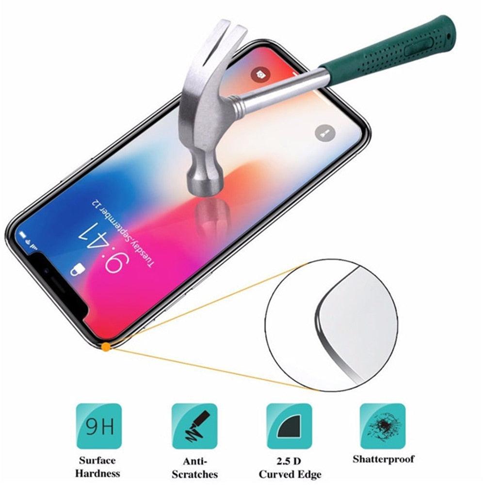 3 pièces pour iPhone 12 13 Mini 14 Pro Max Film de protection d'écran en verre pour iPhone XR XS SE 2022 6 7 8 Plus 13 Pro Max Verre non entièrement incurvé anti-explosion film de protection d'écran en verre trempé pour iPhone