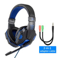 Casque de jeu professionnel lumineux à LED pour ordinateur, basse réglable, stéréo PC Gamer, filaire, supra-auriculaire, avec micro