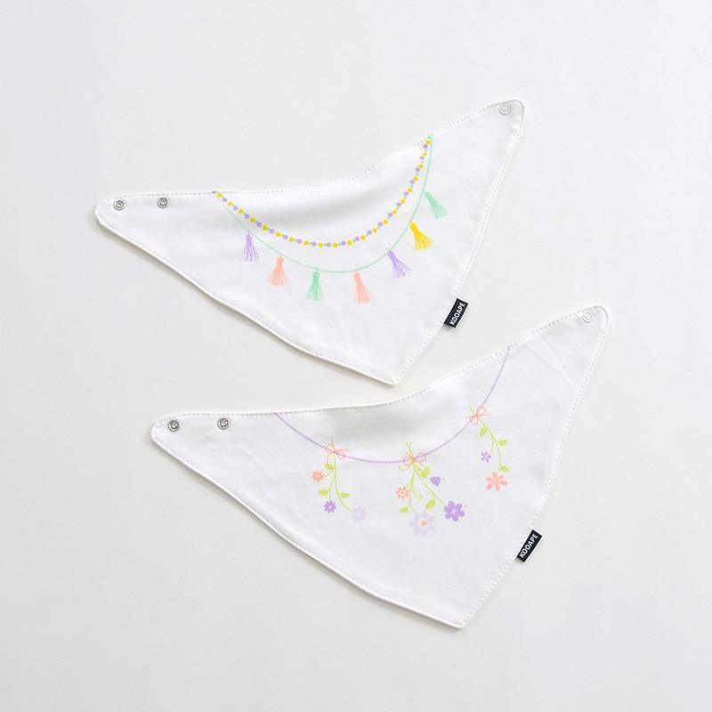 Lot de 2 bavoirs bandana double épaisseur en coton pour bébés, garçons et filles, bavoirs triangulaires, serviette pour nourrissons