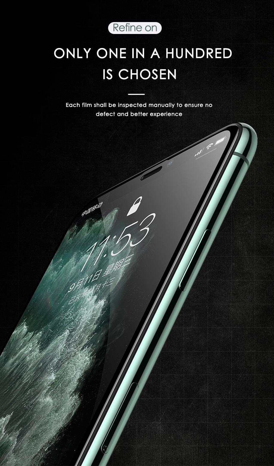 3 coques de protection intégrales en verre pour iPhone 11, 12, 13, 14 Pro Max, protection d'écran pour iPhone X, Xr, Xs Max, 7, 8, 6s Plus, Se, en verre, bord à bord, couverture complète de l'écran