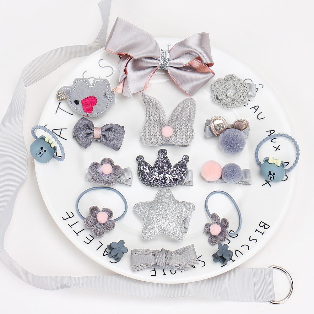 Ensemble de bandeaux de luxe modernes pour bébé fille, 18 pièces, turban pour enfants, jolis nœuds, coiffures pour enfants, élastiques à cheveux, pinces à cheveux, ensembles d'épingles à cheveux