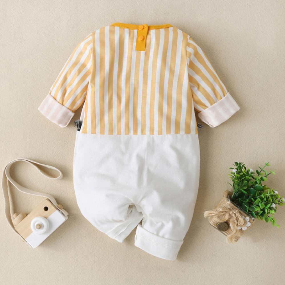 Barboteuse à manches longues imprimé étoile de dessin animé, combinaison motif éléphant, vêtements chauds pour bébés filles et garçons