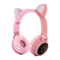 Casque audio pliable sans fil Bluetooth Stevvex de luxe intéressant et portable pour enfants, avec microphone réglable pour PC et téléphone (Rose)