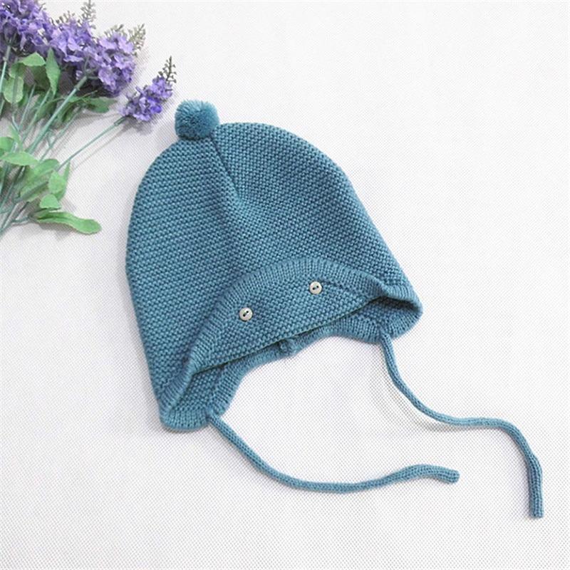Joli bonnet à pompon pour bébé, casquettes en coton tricotées pour filles/garçons, bonnets à capuche en laine chaude, chapeaux pour tout-petits pour l'hiver