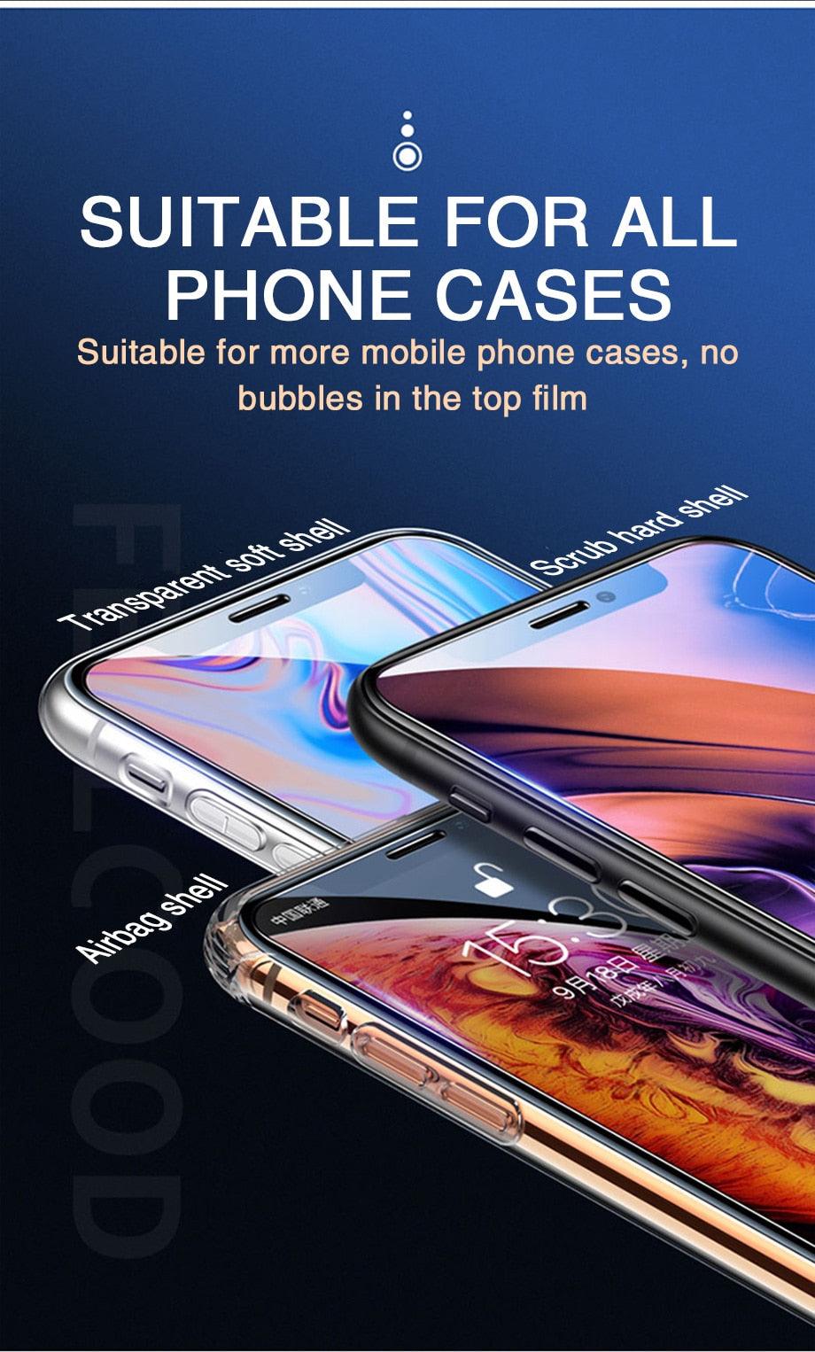 Verre de protection intégral 60D pour iPhone 12 11 13 14 Pro Max XR Film de protection d'écran en verre trempé pour iPhone 11 12 13 14