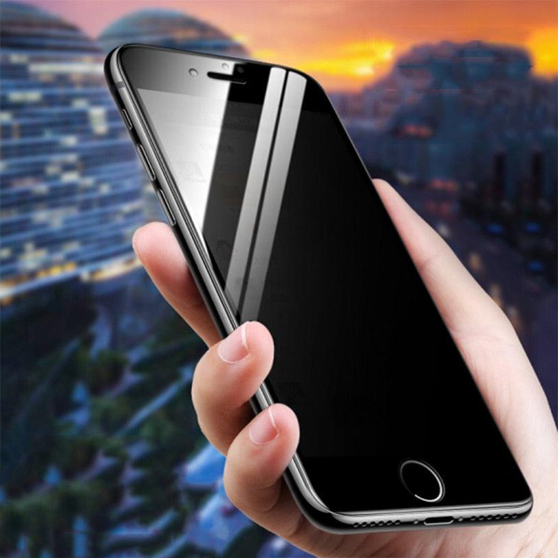3 protections d'écran en verre trempé anti-espion pleine couverture bord noir pour iPhone 14 13 12 11 Pro MAX X XS Max XR 7 8 Plus Verre trempé colle complète bord à bord anti-rayures pour iPhone