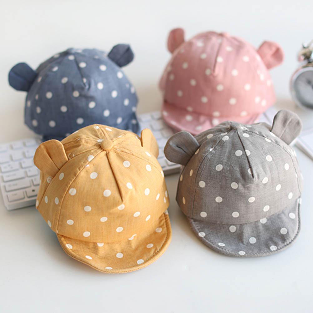 Chapeau de soleil mignon moderne pour enfants, chapeau de bébé à pois, chapeau de soleil pour fille et garçon avec oreilles, casquette de baseball pour garçons et enfants
