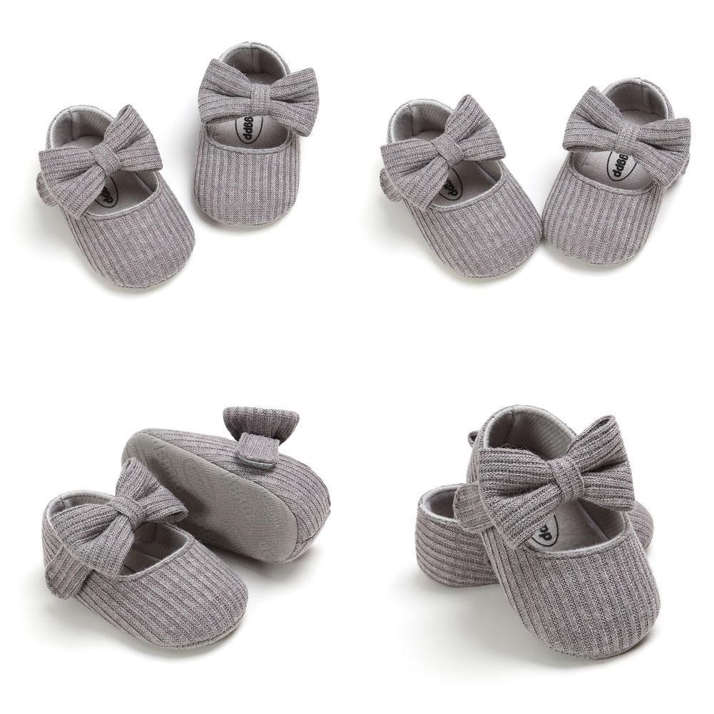 Chaussures de princesse pour bébé fille, nœud papillon, semelle souple, décontractées, pour nouveau-nés, 0-18 mois