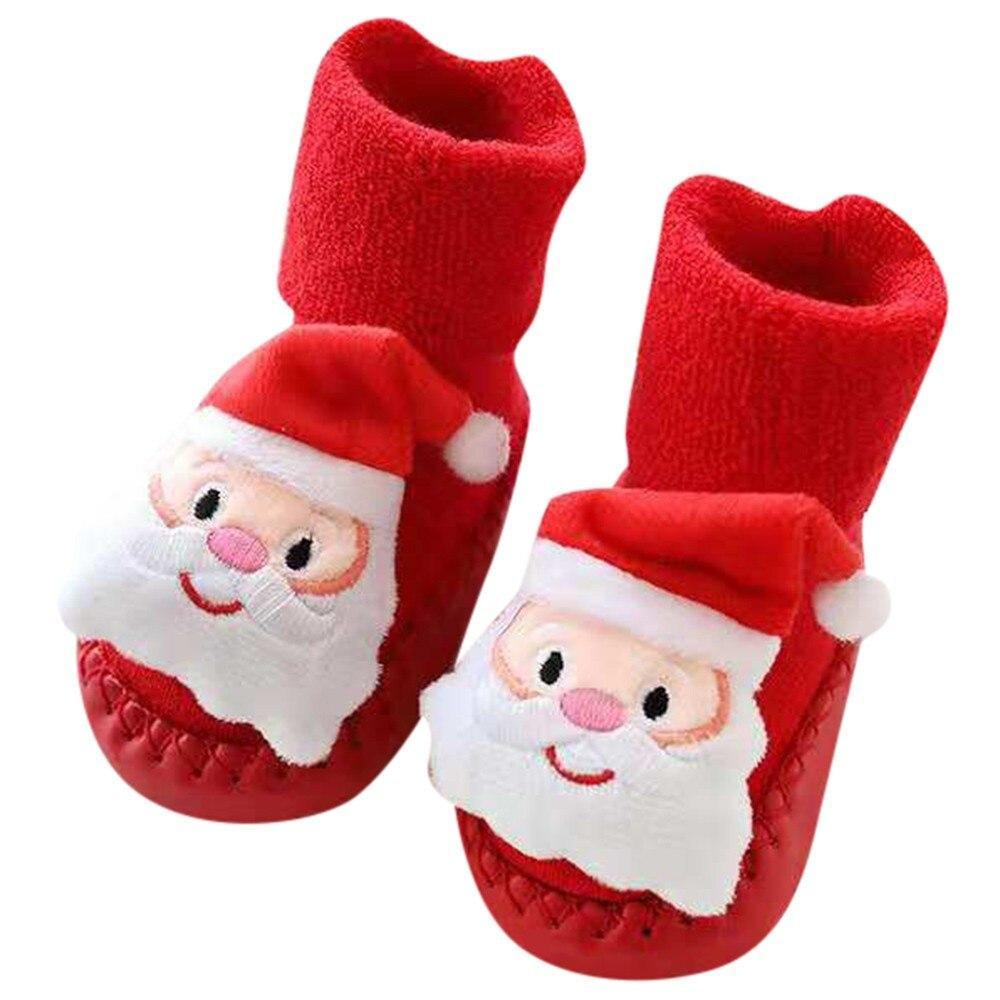 Chaussettes Bébé Noël Nouveau-né Pour Garçons/Filles Chaussettes de Sol de Noël Antidérapantes Chaussettes Premiers Pas Pour Bébé Enfants