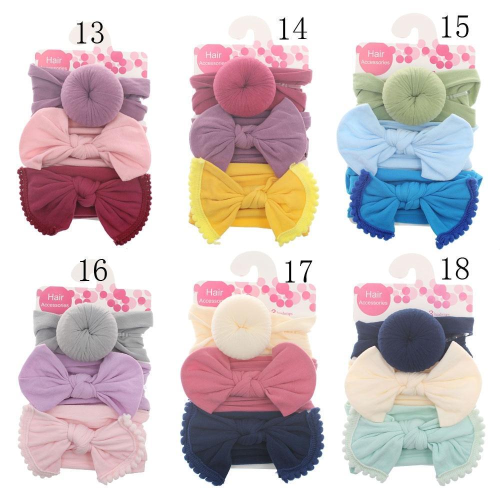 Bébé Mode Nylon Nœud Bandeau Nouveau-né Nœud Boule Ronde Écharpe de Tête Fleur Turban Filles Bandeaux Cheveux Nœud Pour Enfants