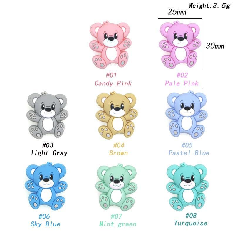 Perles en silicone Mini Ourson Accessoires de jouets pour tétine de dessin animé pour bébés et enfants