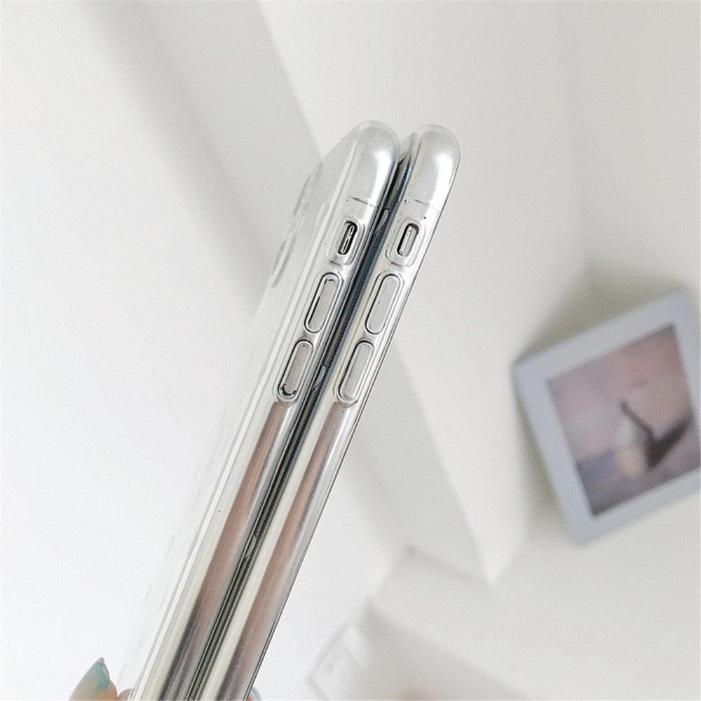 Nouvel étui de téléphone transparent en forme de cœur pour iPhone 11 12 Pro Max, coque arrière en silicone antichoc, motif cœur mignon pour femmes filles, étuis transparents souples, flexibles, durables et minces à dos rigide