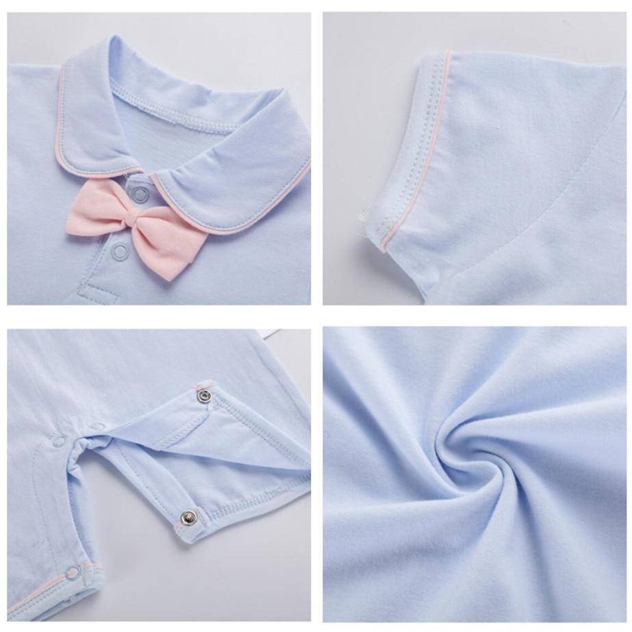Barboteuses Bébé Été Garçon fille 100% Coton Barboteuse Gentilhomme Salopette Enfant en bas âge pour Garçons