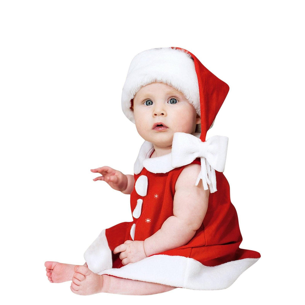 Tenues de robe de princesse de Noël et de chapeau à nœud pour nouveau-né – Cadeau parfait pour petite fille
