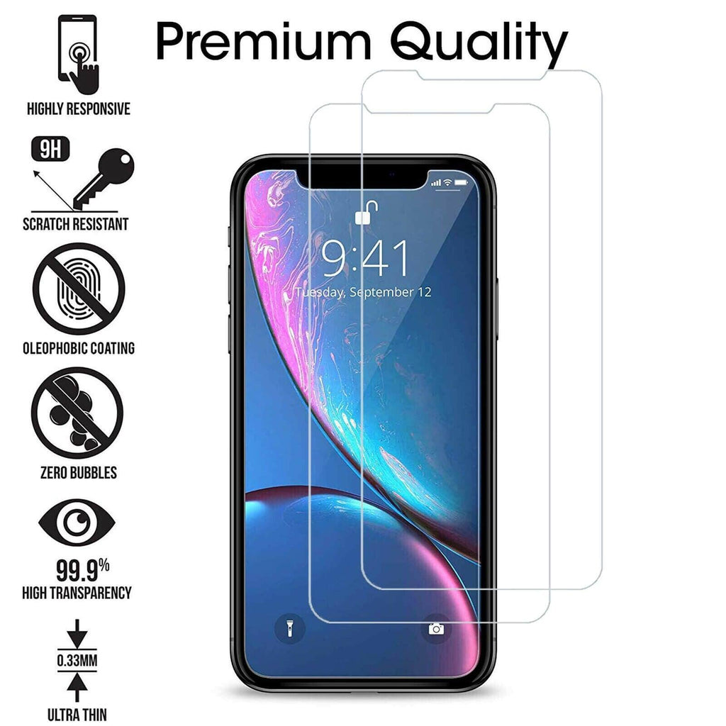 Protections d'écran en verre trempé HD pour iPhone 12 12 Max/12 Pro Film avant iPhone X 6/6s 7 8 11 Pro Max Protection d'écran transparente hautement résistante aux rayures en verre de protection plein écran pour iPhone