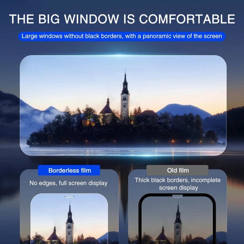 Verre de protection intégral 4K HD pour iPhone 11 12 13 14 PRO MAX, protecteur d'écran en verre trempé pour iPhone 14 Plus X XR, film de verre trempé avec clarté HD, toucher précis, absorbant les chocs