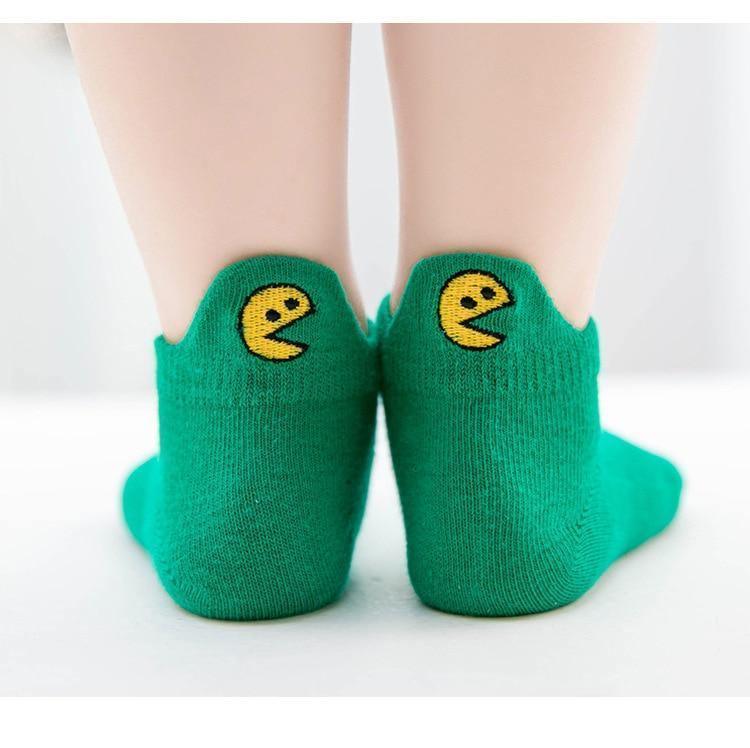 5 paires de chaussettes d'été et de printemps respirantes multicolores brodées de dessins animés pour nouveau-nés garçons et filles