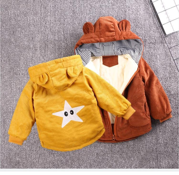 Manteau d'hiver chaud en coton pour bébés, vêtements d'extérieur pour enfants, veste pour nouveau-nés, vêtements pour garçons et filles, motif ours, pour la saison automne et hiver