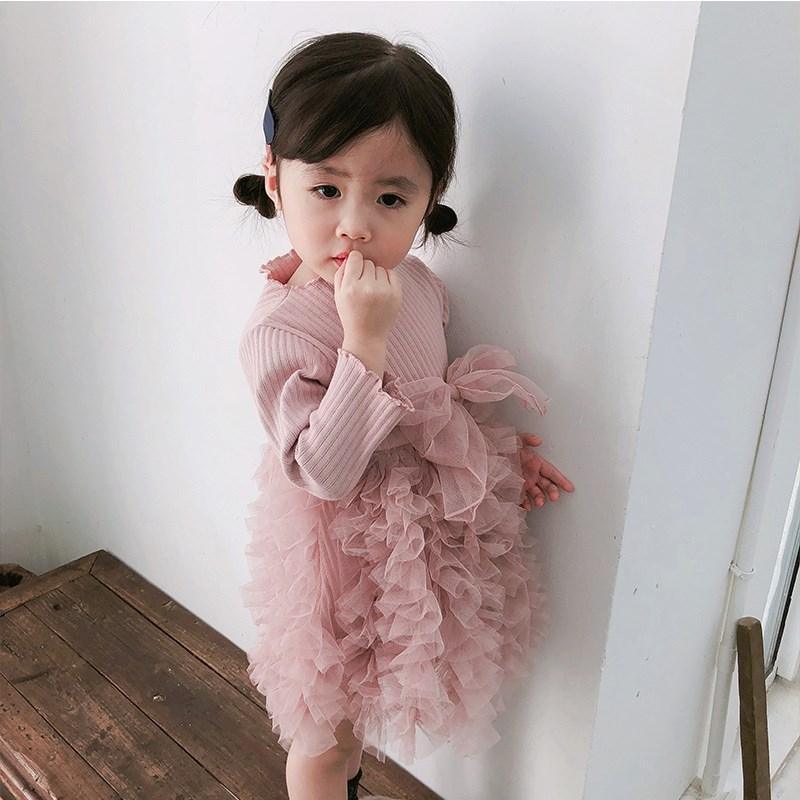 Robe Moderne d'Hiver à Manches Longues et Motifs Floraux pour Bébé Fille (1-5 ans) - Idéale pour une Fête d'Anniversaire