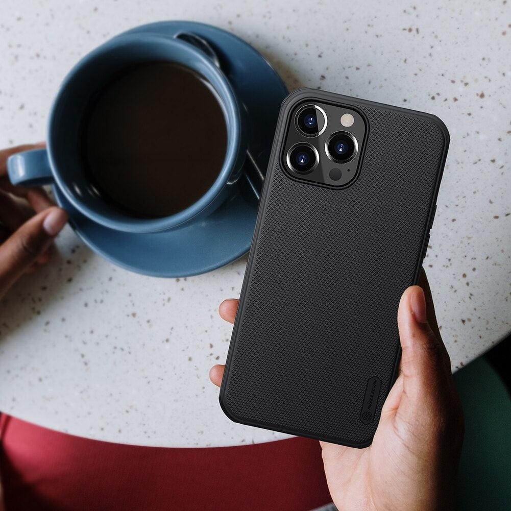 Coque arrière rigide absorbant les chocs pour iPhone 13 Pro Max - Étui appareil photo coulissant noir élégant pour iPhone 13 Mini 13 Pro Max