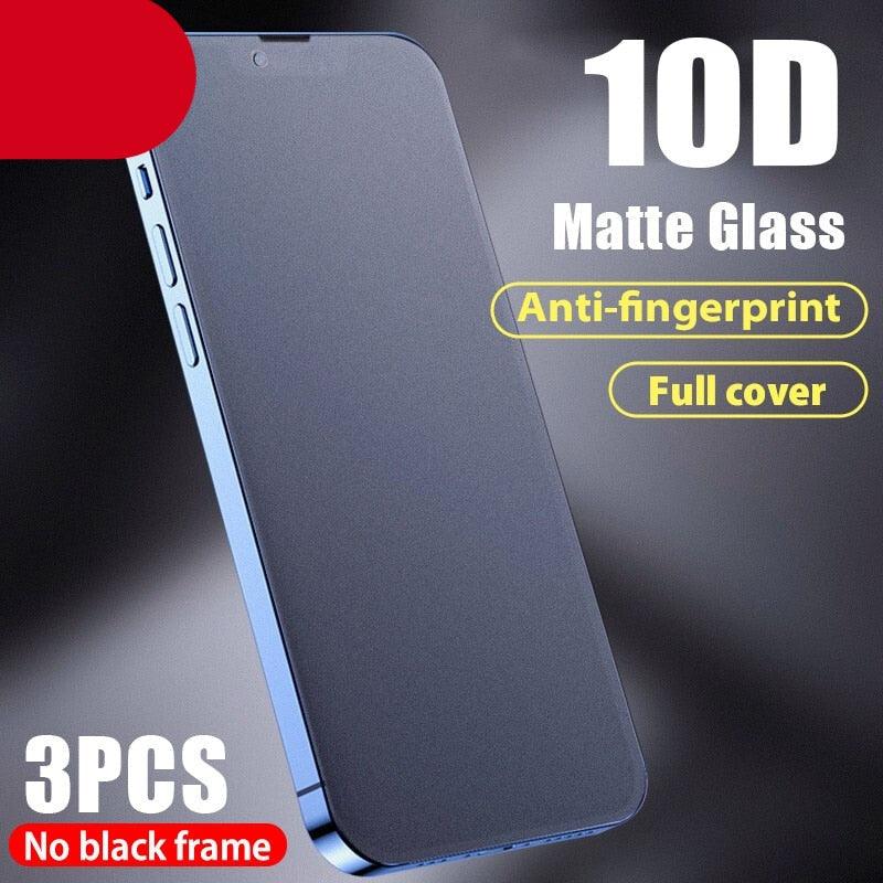 Protecteur d'écran mat pleine couverture pour iPhone 13 Pro 12 Mini 11 Verre trempé sur iPhone 12 11 pro X XS Max XR Verre de protection HD Verre trempé Film de protection anti-rayures