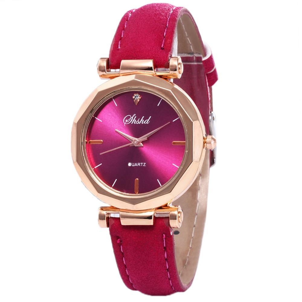 Montre Femme Strass Mode Exquise Montre Femme Cuir Décontracté Luxe Analogique Quartz Cristal Montre-Bracelet pour Femmes et Filles