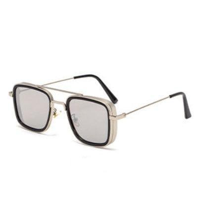 Lunettes de soleil tendance vintage Steampunk pour hommes, monture en métal de forme carrée, lunettes de soleil de marque élégantes et luxueuses au design rétro pour hommes