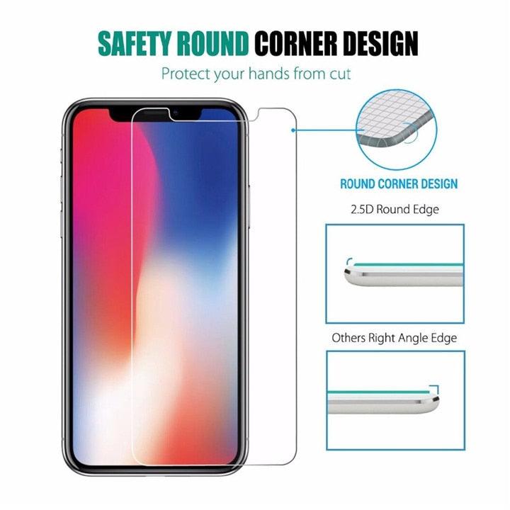 3 pièces pour iPhone 12 13 Mini 14 Pro Max Film de protection d'écran en verre pour iPhone XR XS SE 2022 6 7 8 Plus 13 Pro Max Verre non entièrement incurvé anti-explosion film de protection d'écran en verre trempé pour iPhone