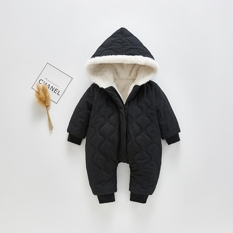 Combinaison-veste moderne et élégante en peluche épaisse de coton pour bébé garçon et fille