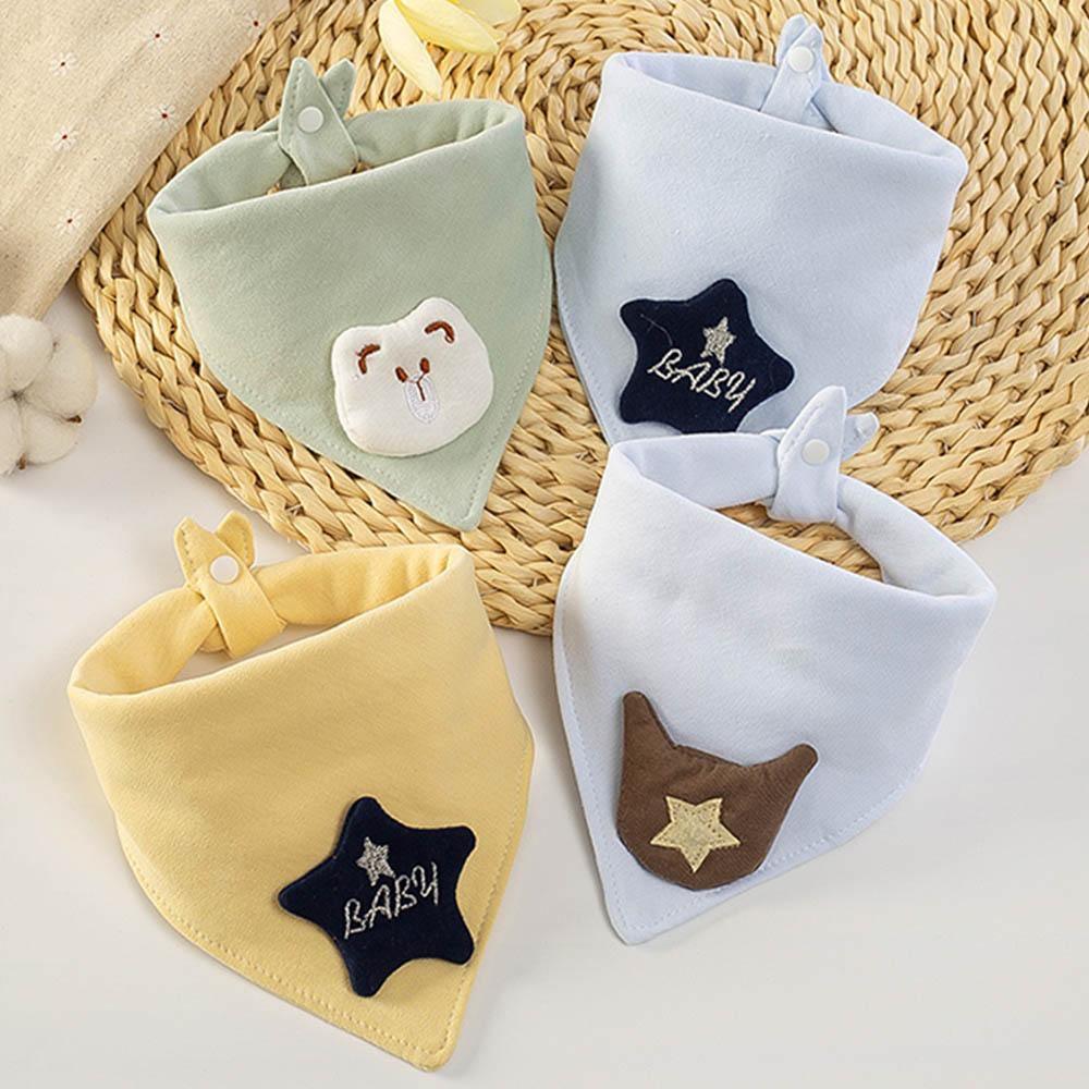 Bavoirs pour bébé, bavoirs triangulaires en double coton, serviette de salive de dessin animé, tablier d'alimentation pour bébés garçons et filles, bavoir en coton pour enfants