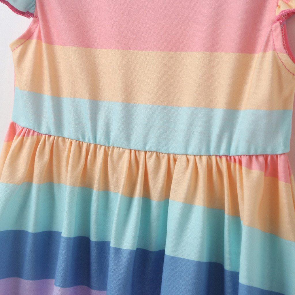 Robes de princesse pour enfants, robes de bébé arc-en-ciel en coton, robes de soirée pour filles, pour toutes les occasions