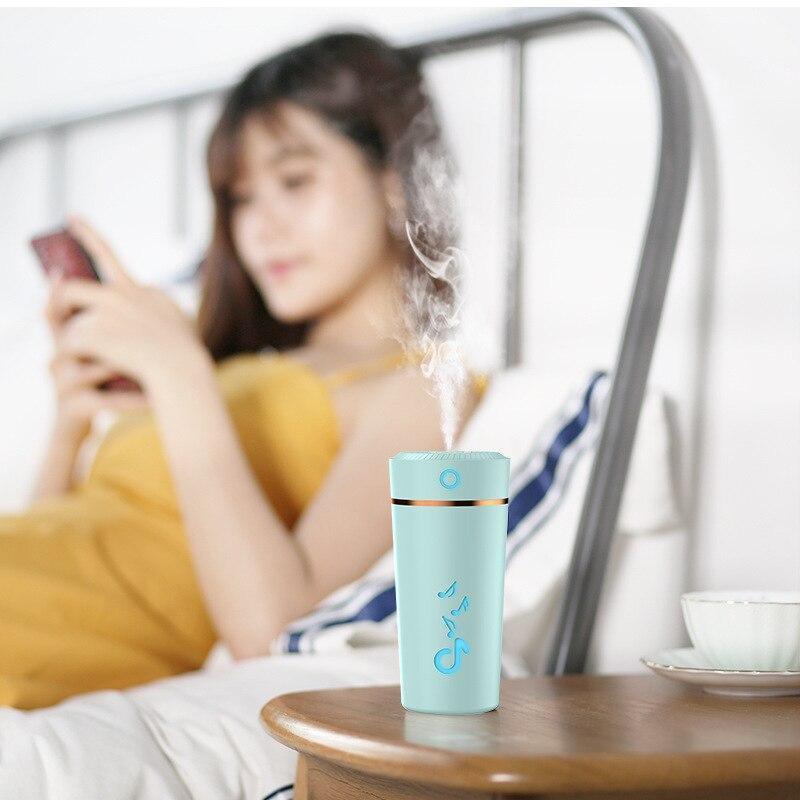 Nouvel humidificateur d'air portable USB 200 ml, diffuseur d'huiles essentielles ultrasonique pour la maison, la chambre, le bureau, la voiture avec 7 lumières colorées