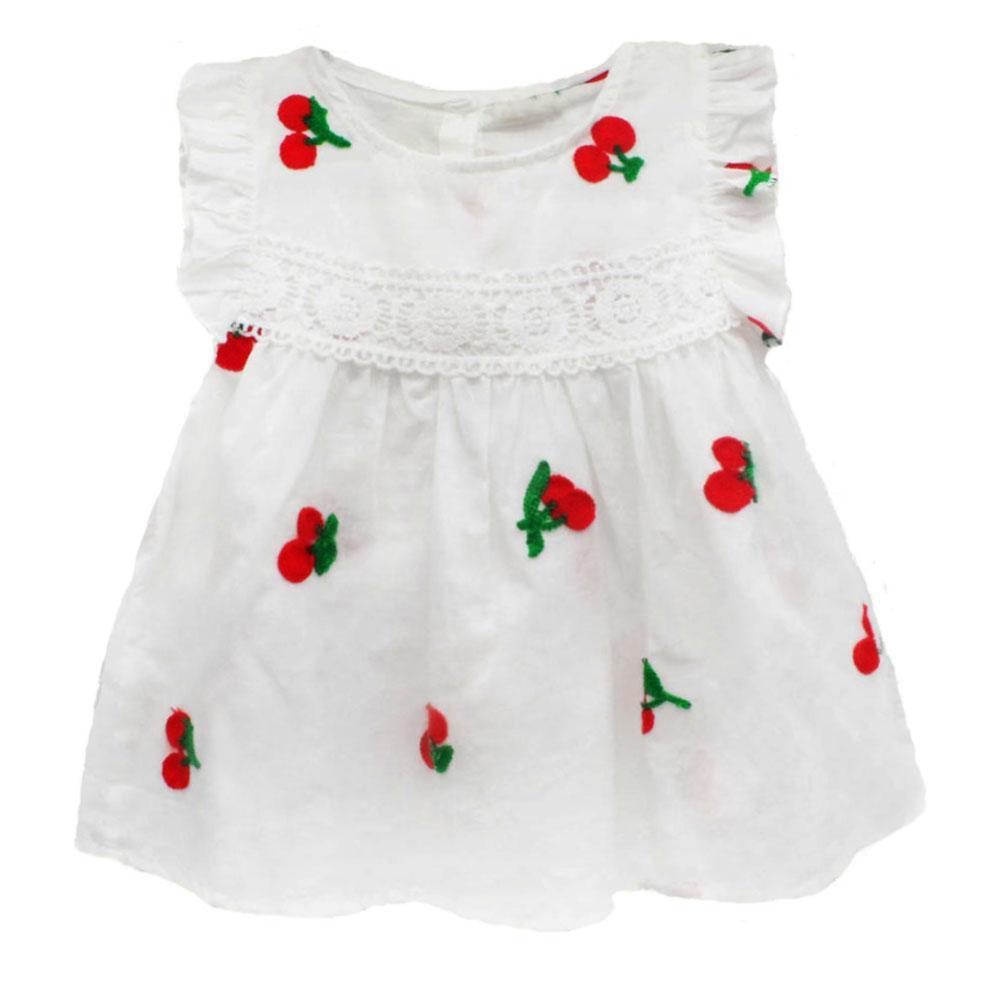 Robes d'été pour bébé avec manches à volants pour nouveau-né, en coton, sans manches, motif ananas, pour fillettes