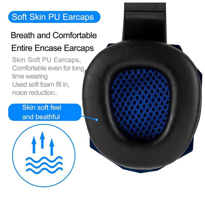 Casque de jeu professionnel lumineux à LED pour ordinateur, basse réglable, stéréo PC Gamer, filaire, supra-auriculaire, avec micro