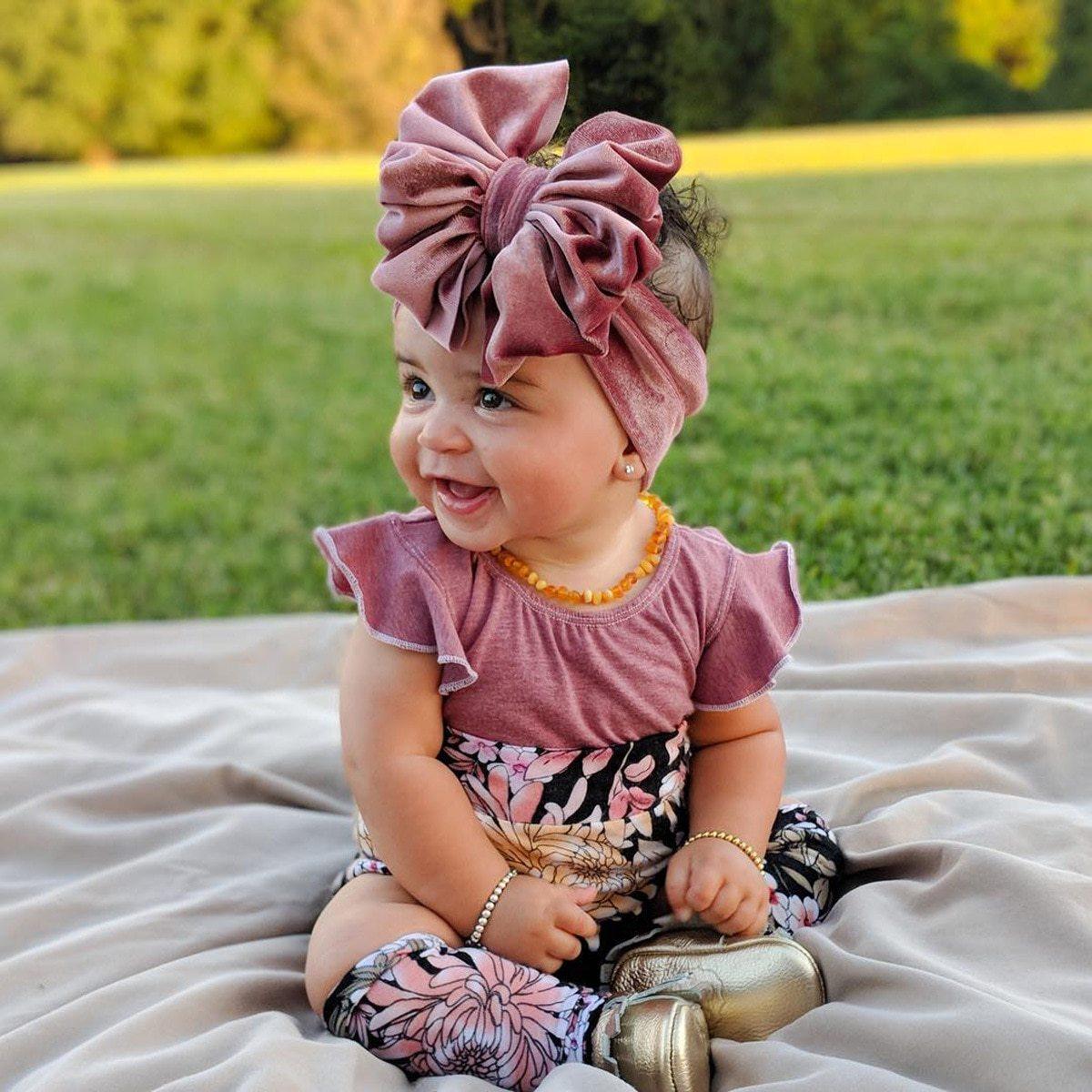 Nouveau grand bandeau de bébé avec nœud, bandeau en velours doux pour filles, accessoires de cheveux, nœuds solides désordonnés, bandeaux pour tout-petits, foulards pour bébé, turban grand nœud pour filles