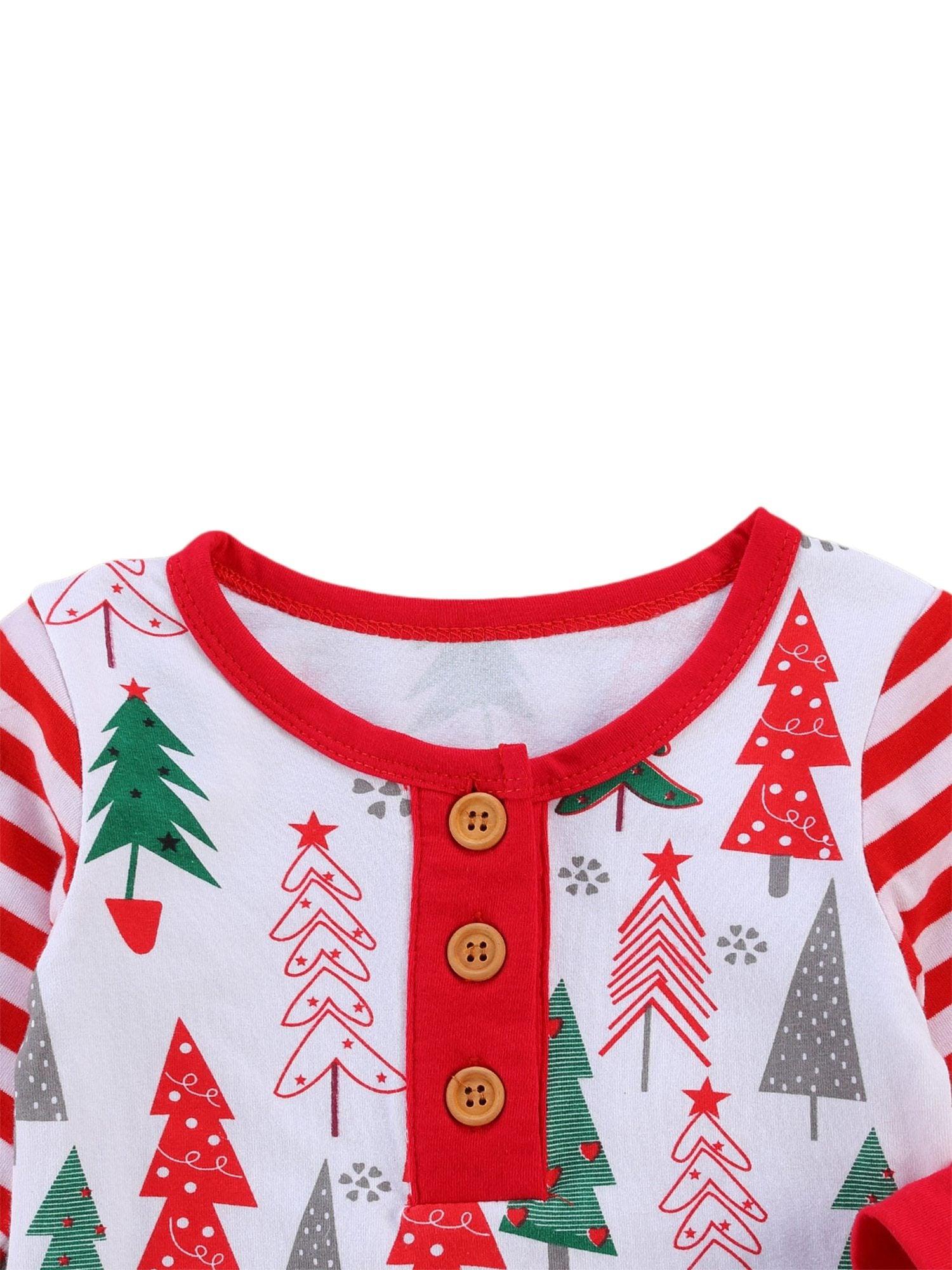 Bébés Filles Garçons Noël Barboteuses Bandeau Combinaisons 2 Pièces Imprimé Père Noël Arbre Nouvel An Bébé Barboteuse